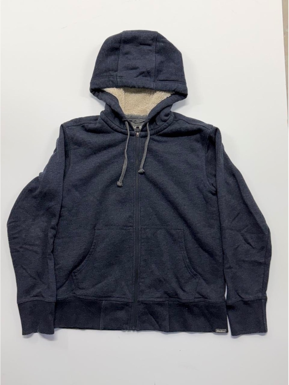 Eddie Bauer Men's Navy Blue Full Zip Hoodie with Sherpa Lining